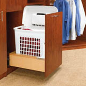 Hamper Bottom Mount with Rev-a-Shelf with Polymer Bin 4WH-RM-15DM-1