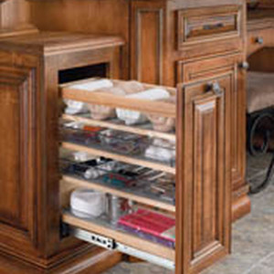 Pullout Organizer with Adjustable Wood Shelves for Bathroom 448-VC25-8