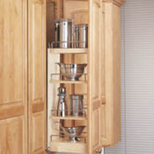 Wall Pullout Organizer with Adjustable Wood Shelves 448-WC-8C